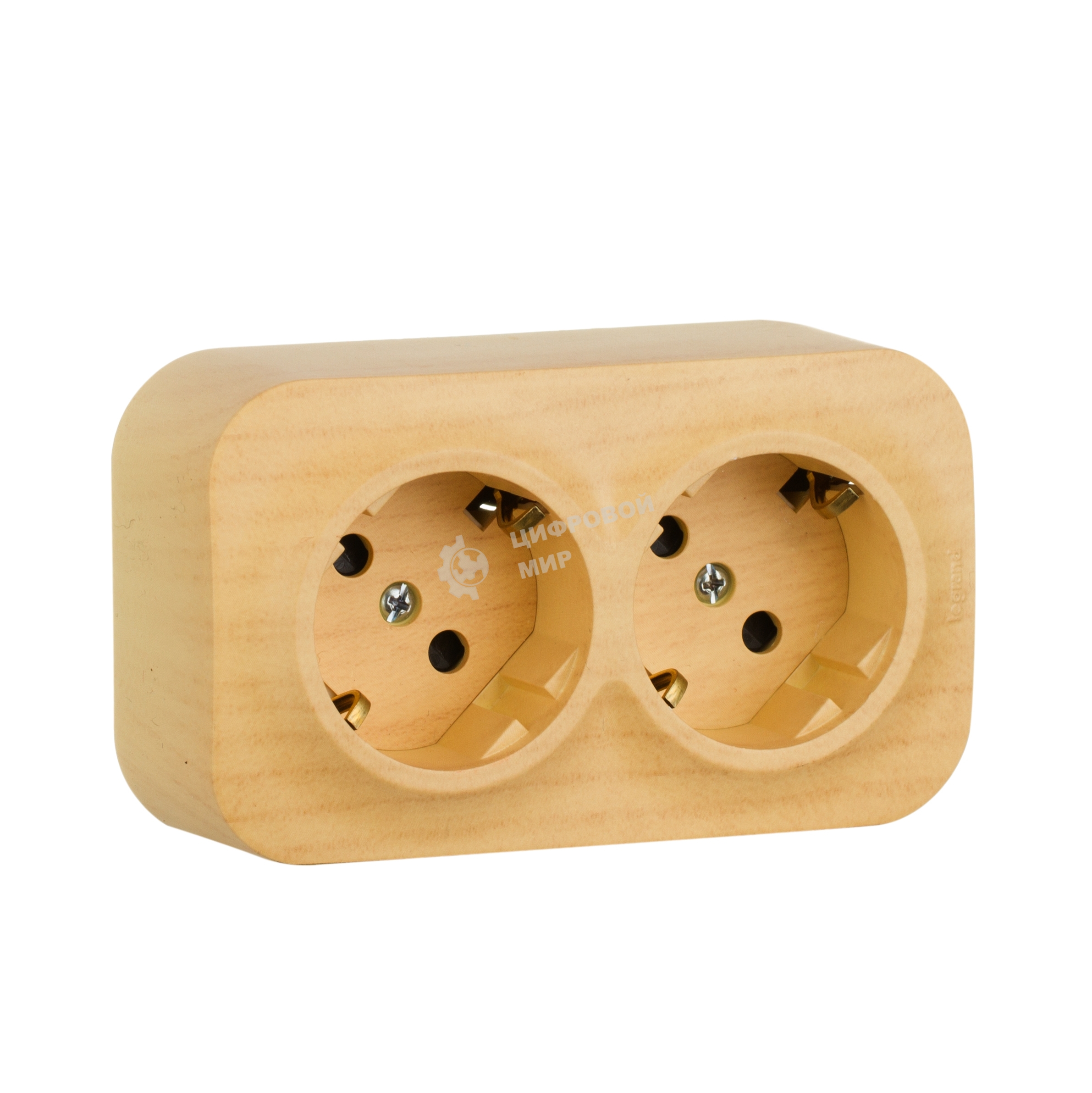 Блок розеток Quteo с предварительным подключением 2x2К+З со шторками, 16A, 250 В, IP 20, Дерево