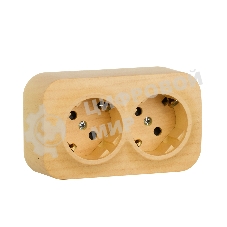 Блок розеток Quteo с предварительным подключением 2x2К+З со шторками, 16A, 250 В, IP 20, Дерево