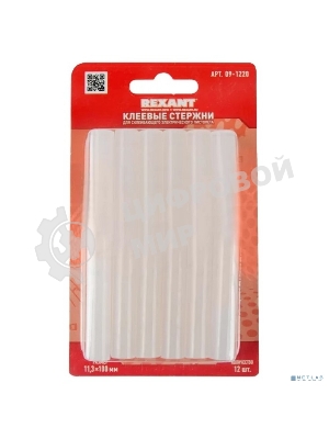Клеевые стержни Rexant, Ø11 мм, 100 мм, прозрачные, 12 шт., блистер