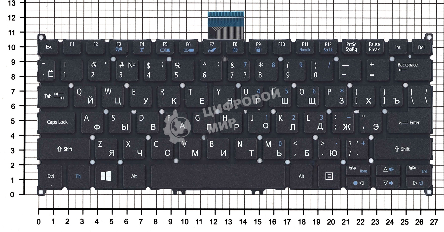 Клавиатура для ноутбука Acer Aspire V5-122P черная с подсветкой