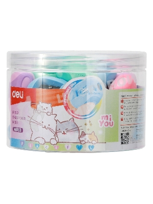 Точилка для карандашей ручная Deli MiYou EH550, 1 отверстие, пластик, ассорти, туба