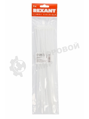 Хомут-стяжкa нeйлонoвая Rexant 300x4,8 мм, белая, упаковка 25 шт.
