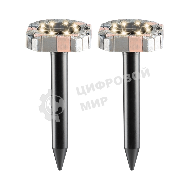 Набор отпугивателей кротов с садовым фонариком (R20*2 камень) Rexant