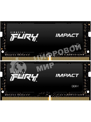 Оперативная память Kingston Fury Impact, DDR4, 64Gb (2x32Gb), 3200MHz, CL20, SO-DIMM