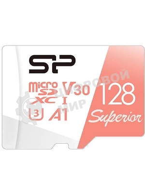 Флеш карта microSD 128Gb Silicon Power Superior A1 microSDXC Class 10 UHS-I U3 100/80 Mb/s (SD адаптер)