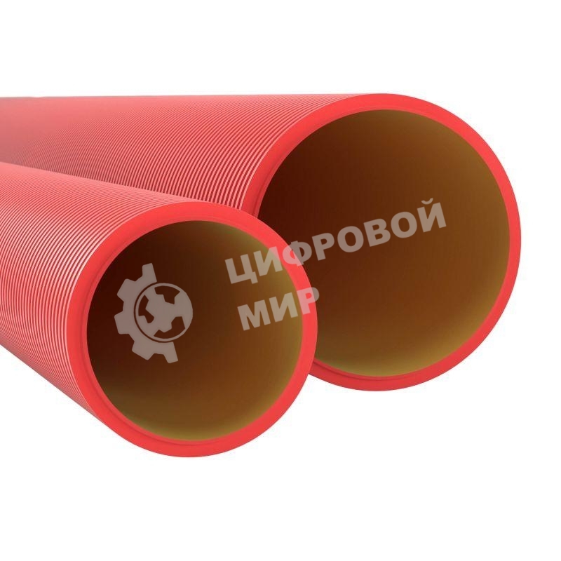 Труба гофро двустен. жесткая ДКС 160911 ПНД d110 12кПа красн. (уп. 6 м)