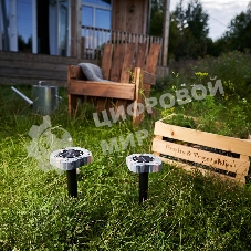 Набор отпугивателей кротов с садовым фонариком (R20*2 камень) Rexant