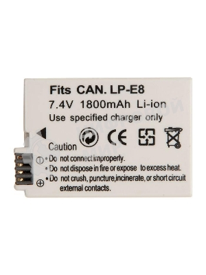 Аккумуляторная батарея для фотоаппарата Canon EOS 550D 7,4V 1800mAh Li-ion