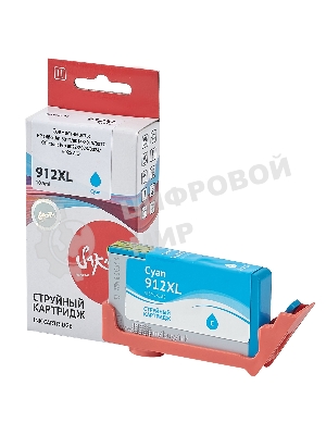 Картридж струйный Sakura 3YL81AE (№912XL Cyan) для HP, голубой, 10,5 мл., 825 к.