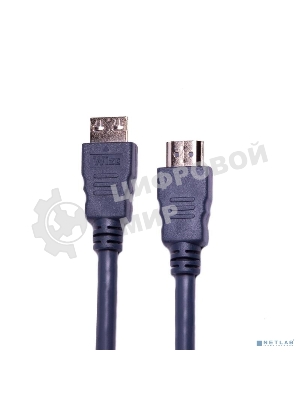 Кабель HDMI CP-HM-HM-10M Wize, 10 м, v.2.0, K-Lock, soft cable, 19M/19M, позол.разъемы, экран, темно-серый, пакет