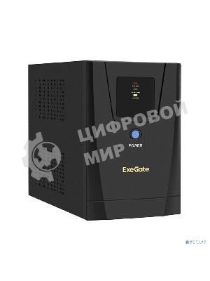 Источник бесперебойного питания ExeGate SpecialPro UNB-1200.LED.AVR.2SH.3C13.USB 1200VA/750W, LED, AVR, 2*Schuko+3*C13, USB,съемн.кабель, металлический корпус, черный