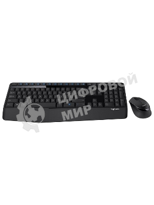 Комплект клавиатура+мышь Logitech MK345 беспроводной, USB, 1000 DPI, чёрный/серый