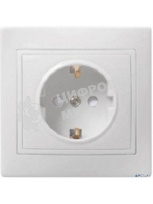 Розетка 1-м СП Кварта 16А РСш10-3-КБ защ. шторки с заземл. IP20 белый IEK ERK11-K01-16-DM
