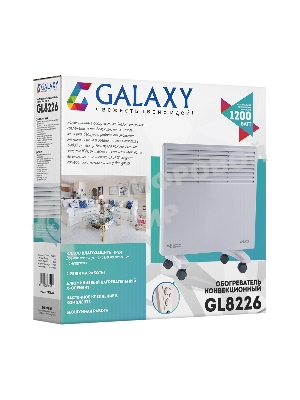 Конвектор электрический Galaxy GL 8226 белый, 1200 Вт, 12 м2, термостат