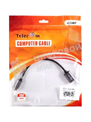 Кабель-адаптер Type-Cm --> USB 3.0 Af, OTG, 1,5A, 5,0Gbps, Alum grey 0,2m Telecom (TC409M)