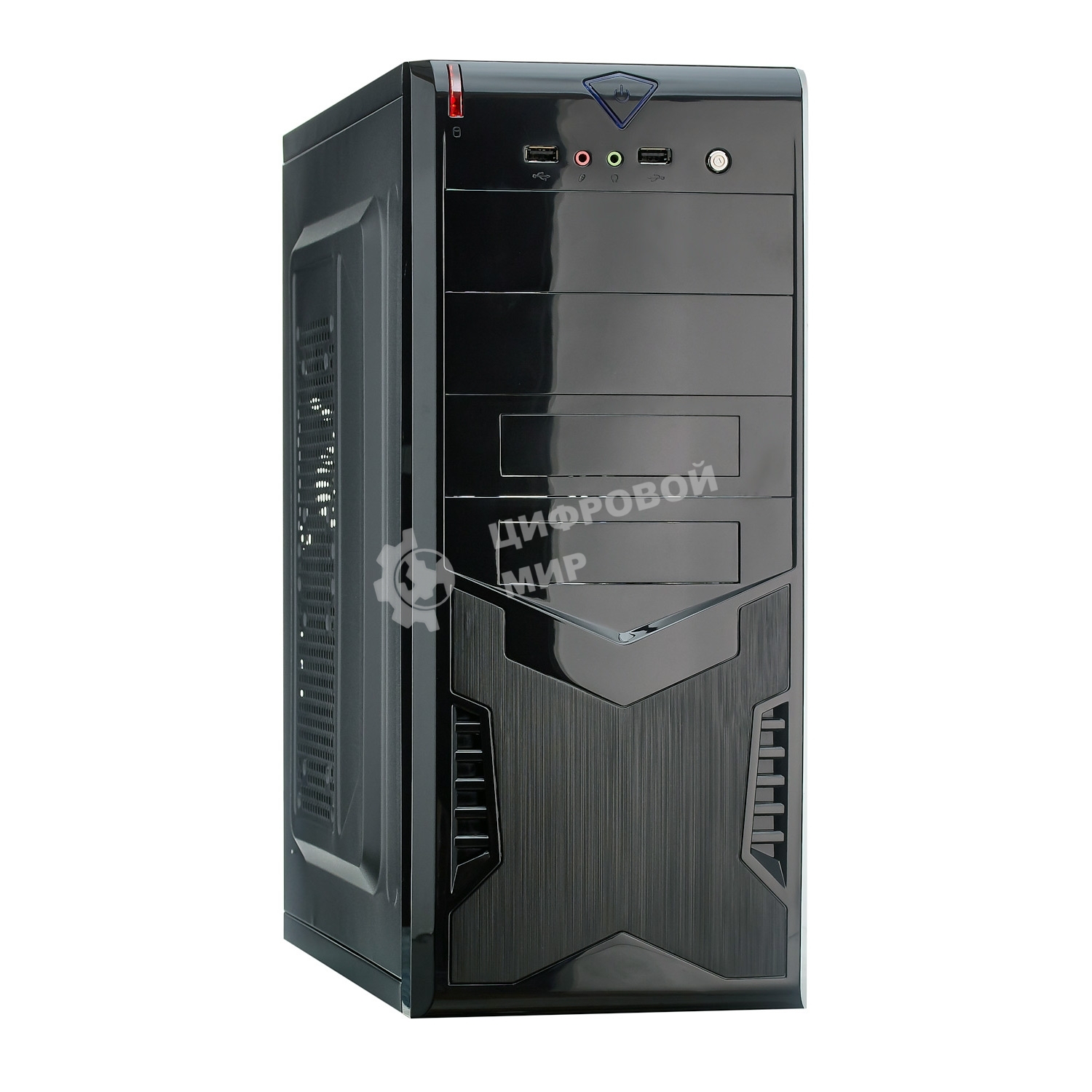 Компьютерный корпус ExeGate EX280389RUS Miditower ExeGate CP-604 Black, ATX, (CP500W, 80мм), 2хUSB, Audio