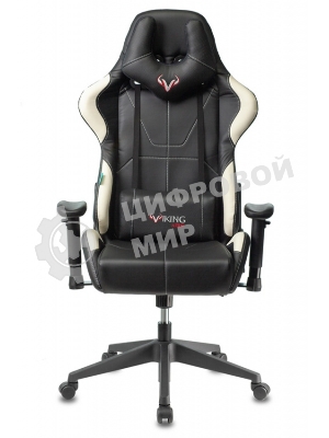 Кресло Бюрократ VIKING 5 AERO WHITE черный/белый, экокожа, 120 кг, механизм качания