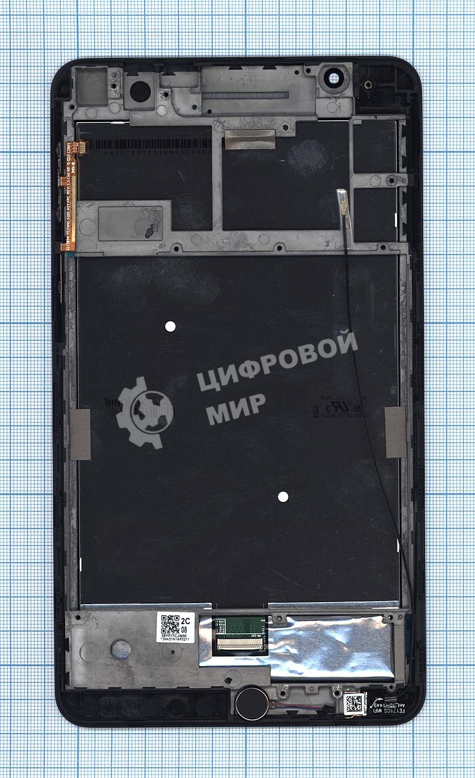 Модуль (матрица + тачскрин) для Asus Fonepad 7 FE171/FE171CG черный с серебристой рамкой