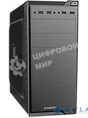 Компьютерный корпус Minitower ExeGate EX272745RUS QA-412U Black, mATX, (XP400, Black, 120мм), 2хUSB+2хUSB 3.0, Audio