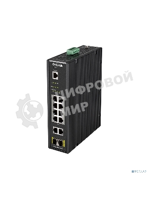 Коммутатор промышленный управляемый D-Link DIS-200G-12PS/A2A 2 уровня с 10 портами 10/100/1000Base-T и 2 портами 1000Base-X SFP (8 портов с поддержкой PoE 802.3af/802.3at (30 Вт), PoE-бюджет до 240Вт)