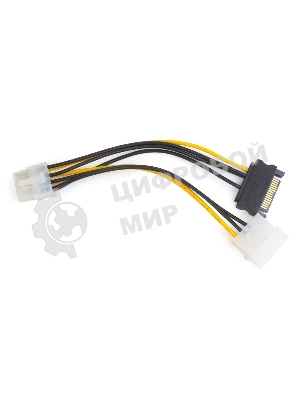 Разветвитель питания Cablexpert CC-PSU-82, Molex+SATA->PCI-Express 8pin, для подключения в/к PCI-Е (8pin) к б/п ATX