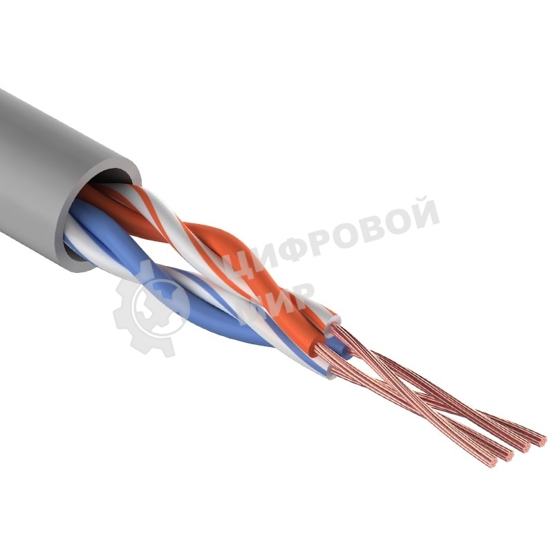 Кабель витая пара Rexant UTP 2PR 24AWG, cat.5e, STRANDED (бухта 305 м)