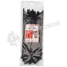 Хомут-стяжкa нейлоновая с тройным замком Rexant 300x7,6 мм, черная, упаковка 100 шт.