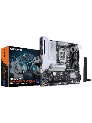 Материнская плата Gigabyte B860M GAMING X WIFI6E, LGA 1851, Intel B860, 4xDDR5, 4xSATA, 3xM.2, 1xPCIe 5.0 x16, 2xPCIe 4.0 x16, 1xHDMI, 1xDP, 1x 2.5Gb LAN, 4xUSB-A 2.0, 2xUSB-A 3.2 Gen 1, 1xUSB-C 3.2 Gen 2, 7.1, 3x3.5 мм, 3xARGb, 4xRGb, mATX