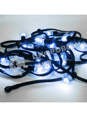 Гирлянда Neon-night LED Galaxy Bulb String 10м, черный каучук, 30 лампx6 LED синий, влагостойкая IP65