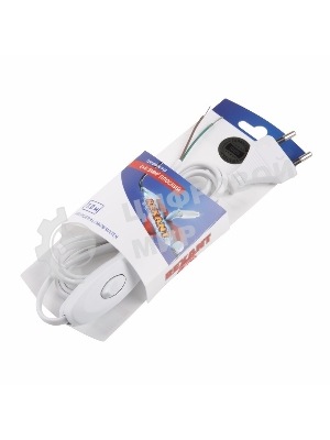 Шнур сетевой Rexant 1.8М с выключателем без розетки белый