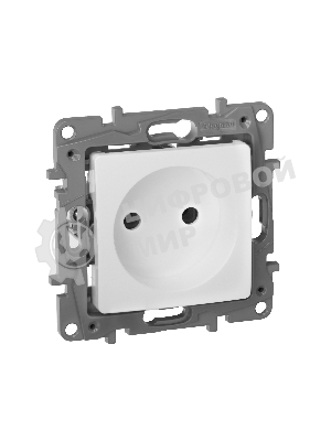 Розетка 2К винты, белый ETIKA
