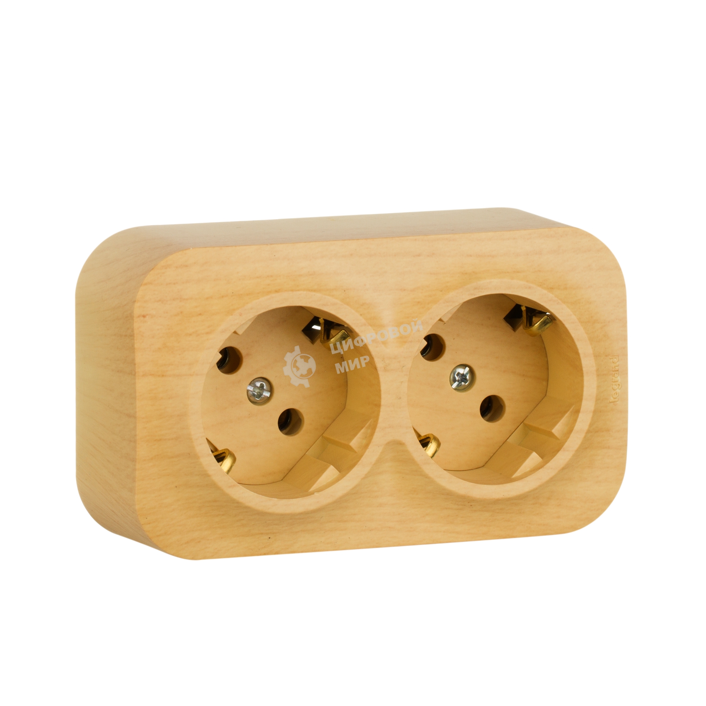 Блок розеток Quteo с предварительным подключением 2x2К+З без шторок, 16A, 250 В, IP 20, Дерево