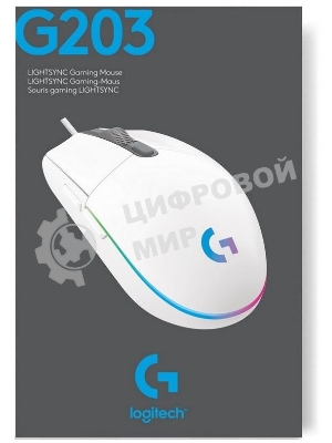 Мышь проводная Logitech G102 LIGHTSYNC белый, 8000 dpi, USB, кнопки - 6