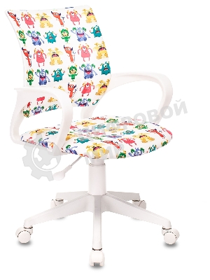 Кресло Бюрократ BuroKIDS 1 W белый, ткань, 120 кг