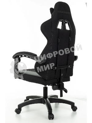 Кресло Zombie Rudger черный/серый, экокожа, 120 кг, механизм качания