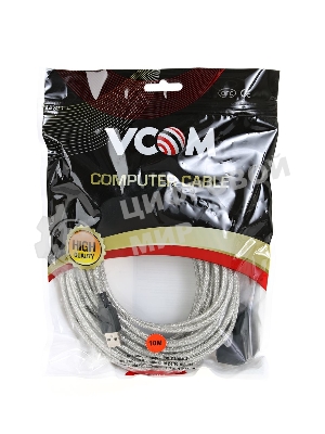 Кабель VCOM VUS7049-10M USB2.0-repeater, удлинительный активный Am-->Af 10м