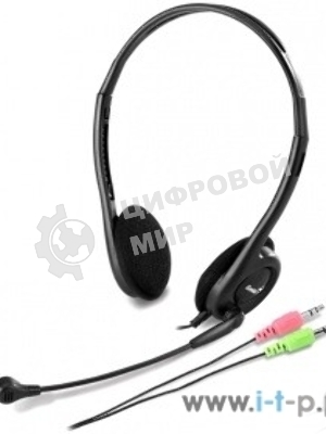Гарнитура Genius HS-200C чёрный, проводная, 2 x mini jack 3.5 мм, подвижный микрофон
