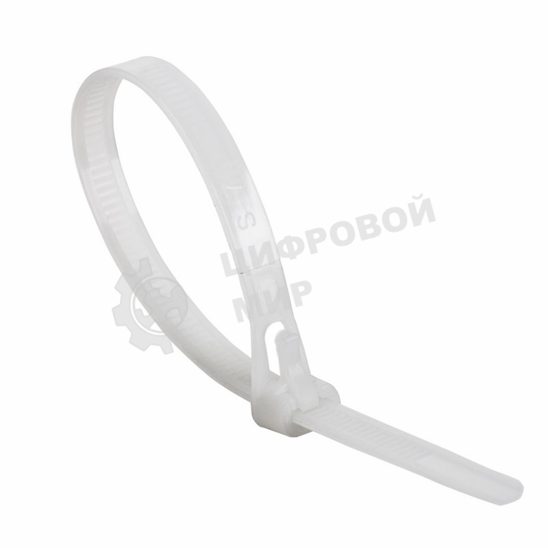 Хомут-стяжка нейлоновая многоразовая Rexant 300x7,5 мм, белая, упаковка 100 шт.