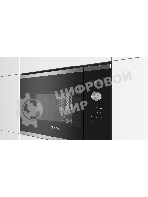 Встраиваемая микроволновая печь Bosch BFL524MS0 нержавеющая сталь, 20 л, 800 Вт, переключатели - поворотный механизм/сенсор