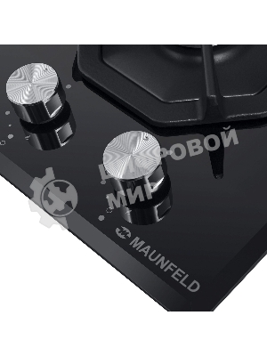 Газовая варочная панель Maunfeld EGHG.32.2CB/G, 2 конфорки, закаленное стекло, черный