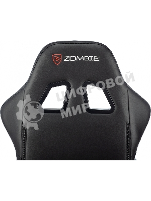 Кресло Бюрократ Zombie GAME TETRA черный/карбон, экокожа, 120 кг, механизм качания