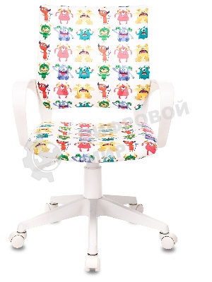 Кресло Бюрократ BuroKIDS 1 W белый, ткань, 120 кг