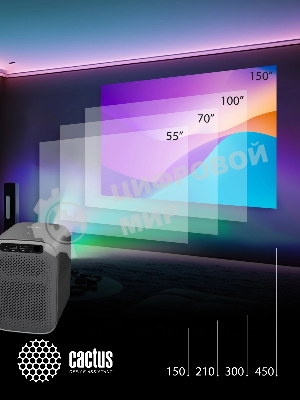 Проектор Cactus CS-PRC.07B.Full HD-A LCD 9400Lm LS 350Lm ANSI (1920x1080) 2000:1 ресурс лампы:50000часов 1xUSB typeA 1xHDMI 1кг