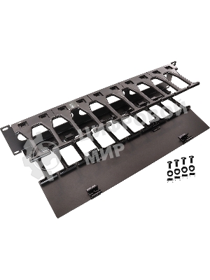 Кабельный органайзер горизонтальный Lanmaster LAN-ORG-PF/S-2U односторонний пальцы 2U шир.:19