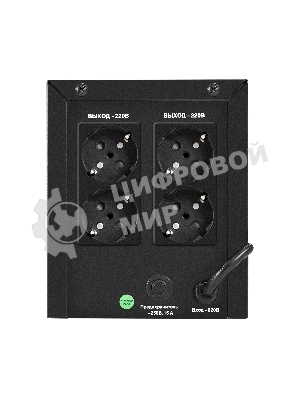 Источник бесперебойного питания ExeGate Power NB-2000.LED.AVR.4SH (2000VA/1200W, LED, AVR, 4*Schuko, батарея 12V 9Ah - 2 шт., металлический корпус, Black)