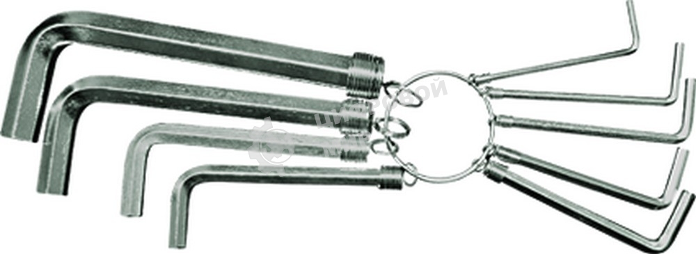 Набор ключей Sparta HEX 15х10х10шт. никелированный на кольце