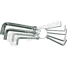 Набор ключей Sparta HEX 15х10х10шт. никелированный на кольце