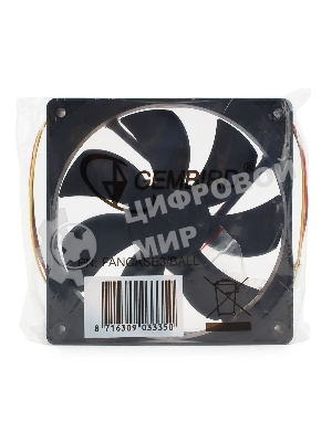 Вентилятор для корпуса Gembird черный, 120 мм, 2000 об/мин, 38 дБ, 3 pin
