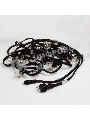 Гирлянда Neon-night LED Galaxy Bulb String 10м, черный каучук, 30 лампx6 LED синий, влагостойкая IP65