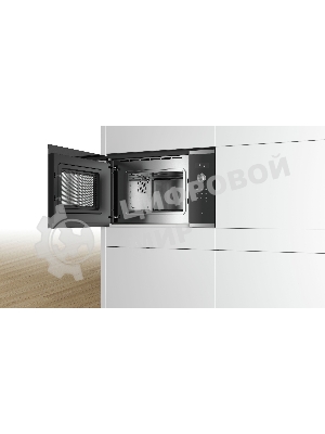 Встраиваемая микроволновая печь Bosch BFL524MS0 нержавеющая сталь, 20 л, 800 Вт, переключатели - поворотный механизм/сенсор